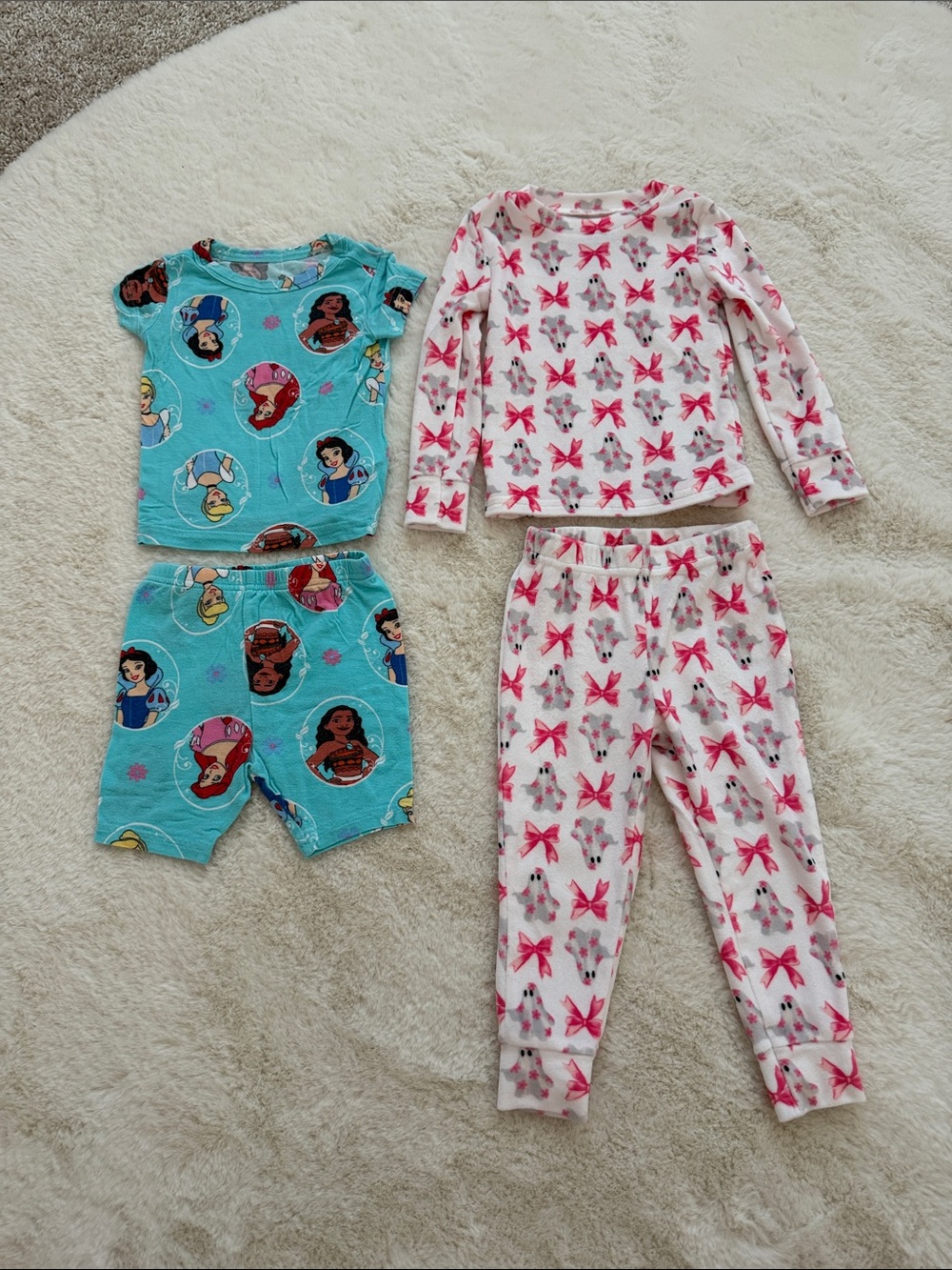 Disney Princess Pj’s & Pink bow ghost Pj’s